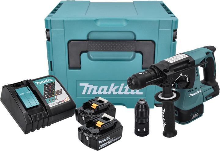 Produktbild Makita DHR 243 RGJ Akku Bohrhammer 18 V 2,0 J SDS plus Brushless + 2x Akku 6,0 Ah + Ladegerät + Makp