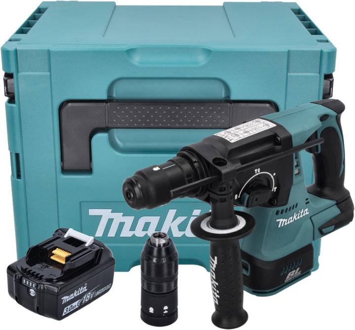 Image du produit Makita DHR 243 F1J Marteau perforateur sans fil 18 V 2,0 J SDS plus Brushless + 1x batterie 3,0 Ah +