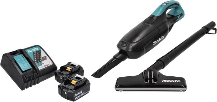 Actual product image Makita DCL 182 RF B Battery Vacuum Cleaner 18 V Black + 2x Battery 3.0 Ah + Charger
