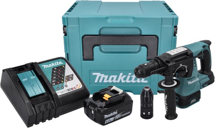 Produktbild Makita DHR 243 RG1J Akku Bohrhammer 18 V 2,0 J SDS plus Brushless + 1x Akku 6,0 Ah + Ladegerät + Mak