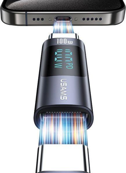 Produktbild Usams Adapter AU18 USB-C - USB-C Digital Display 100W stalowy/aluminium SJ682TC01 (US-SJ682) (USB Typ-C)