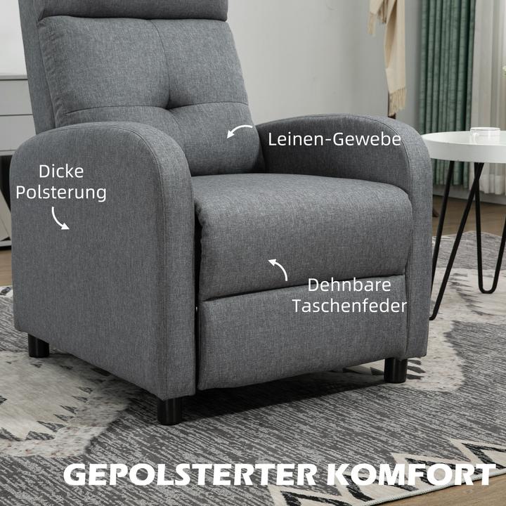 Immagine prodotto Homcom Fernsehsessel mit Liegefunktion Polyester Grau