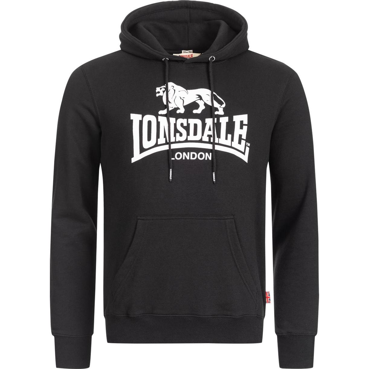 Lonsdale, Herren, Pullover, Hoodie Fremington Kapuzensweatshirt, Grün, Schwarz, (XL)