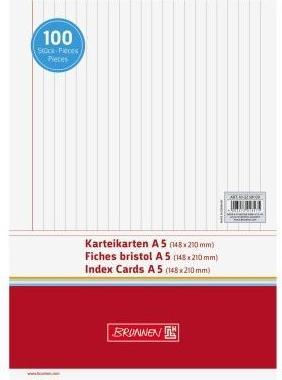 Karteikarte DIN A5 quer liniert weiss 100 St./Pack. (A5, 180 g/m²)