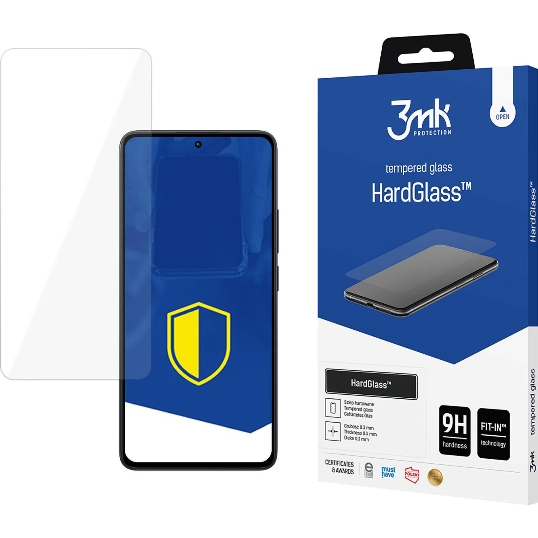 3MK HardGlass Redmi Note 13 5G (1 Stück, Xiaomi Redmi Note 13 5G), Smartphone Schutzfolie, Grau