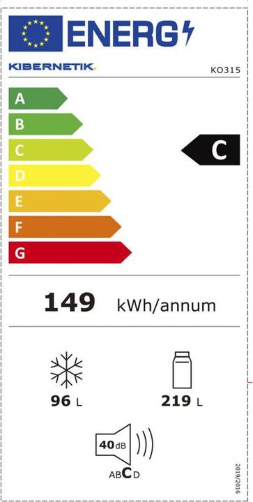 Energie-Label Kibernetik FSP Kühl-Gefrierkombination (315 l)