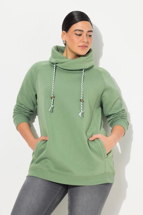 Actual product image Ulla Popken Drawstring Collar Long Sleeve Sweatshirt (42, 44)