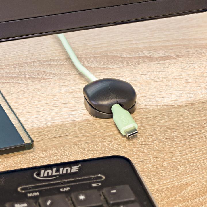 Produktbild InLine 10er Pack ® Click Kabelmanager 1-Line, schwarz