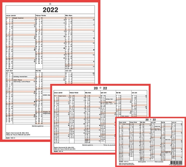 Immagine prodotto Simplex Calendari da parete (A4, Nessuna rilegatura, Tedesco, Francese)