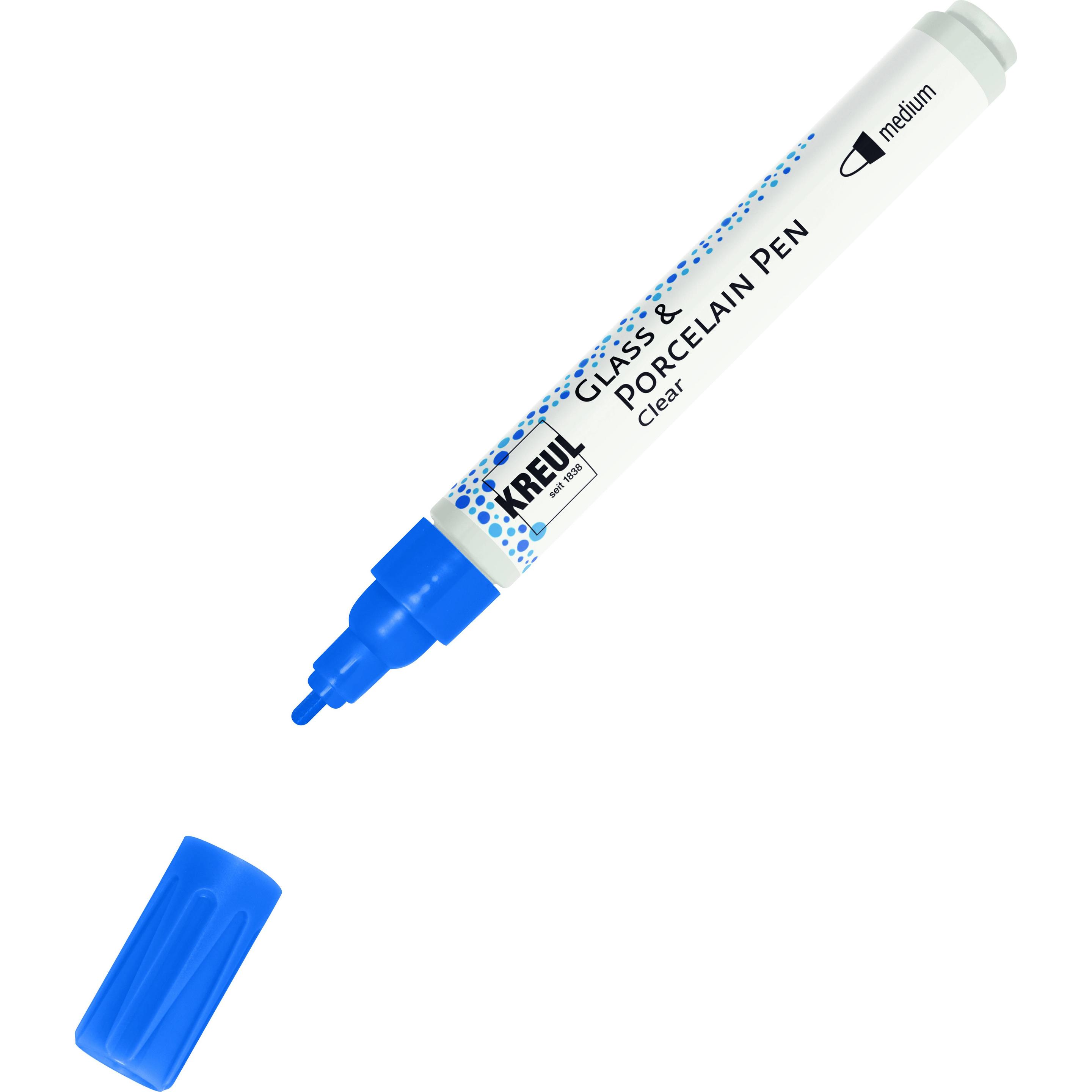 Kreul, Künstlerfarbe + Bastelfarbe, Glass & Porcelain Pen Clear medium (Blau)