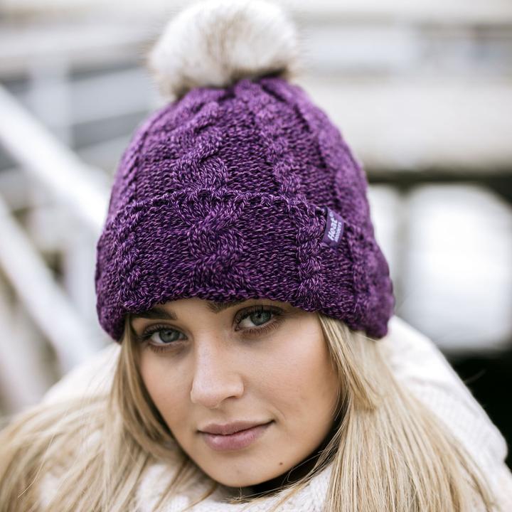 Image du produit Heat Holders Winter Fleece Beanie mit Pompon, Bunt Warm Mütze mit Bommel