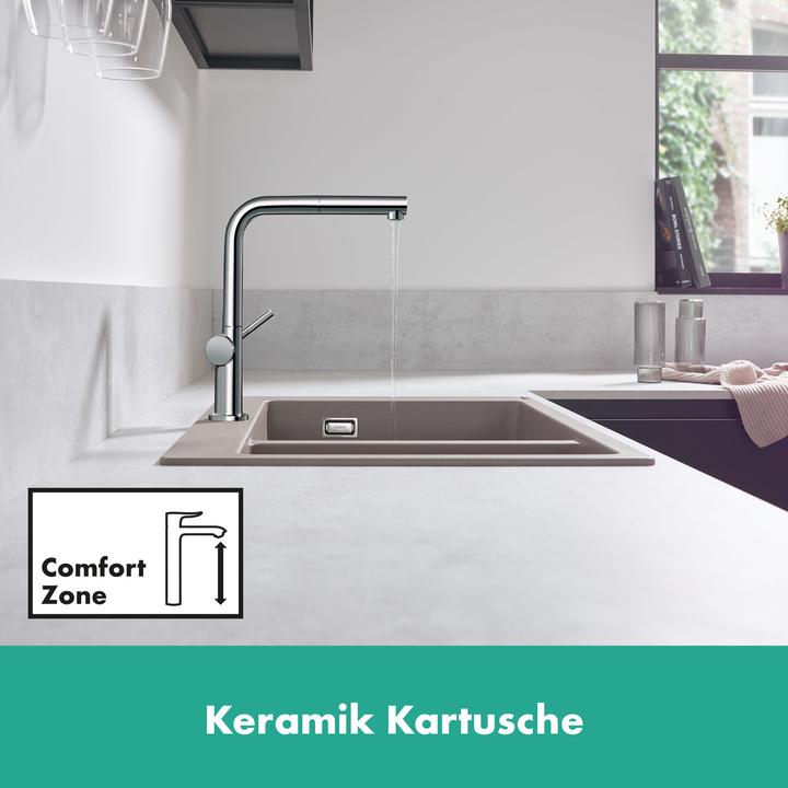 Produktbild hansgrohe Talis M54 Einhebel-Küchenmischer 270, Niederdruck Warmwasserbereiter, Ausziehauslauf, 1je