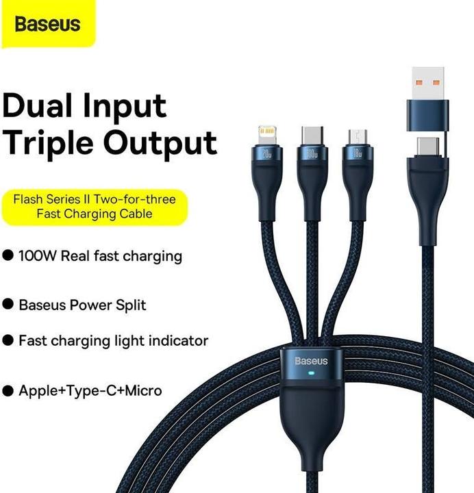 Image du produit Baseus Flash Series II (1.20 m, USB 3.2 Gen 1)