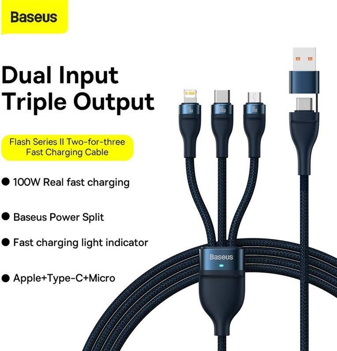 Actual product image Baseus Flash Series II (1.20 m, USB 3.2 Gen 1)