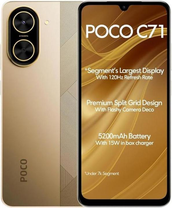 Image du produit Xiaomi Poco C71 (64 Go, Or, 6.88", Double SIM, 4G)