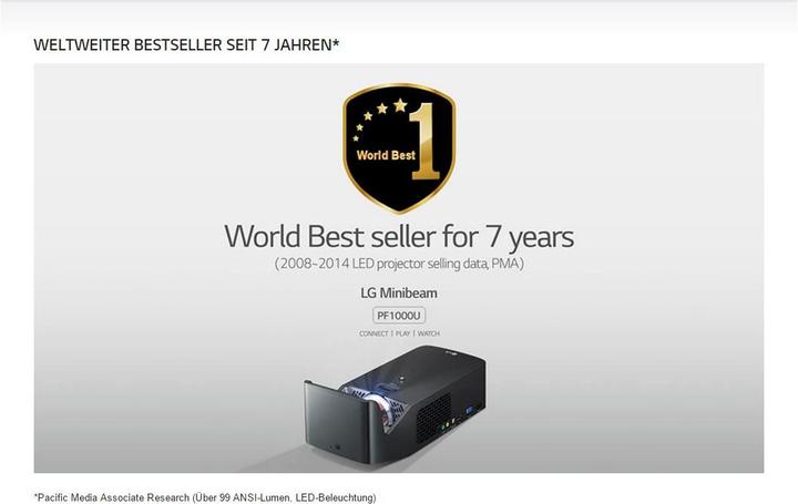 Produktbild LG Pf1000u (Full HD, 1000 lm, 0.29:1)