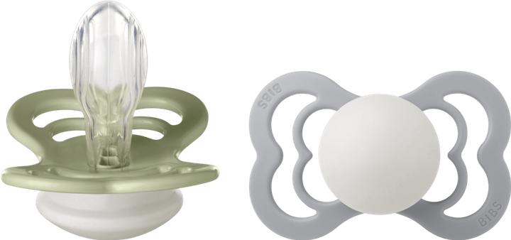 Immagine prodotto Bibs Succhietto supremo in silicone (confezione da 2), Sage & Cloud Night (taglia 2, 6M+) (2 x, 6 - 12 M.)