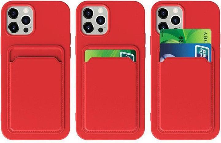 Produktbild Hurtel Kartenetui Silikon Wallet Case mit Kartenfach Dokumenten für Samsung Galaxy A42 5G Marineblau (Samsung Galaxy A42 5G)