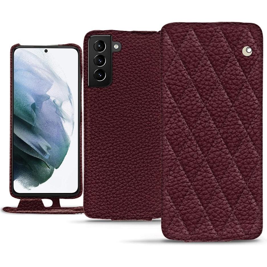 Noreve Lederschutzhülle vertikal (Samsung Galaxy S21+), Smartphone Hülle, Violett