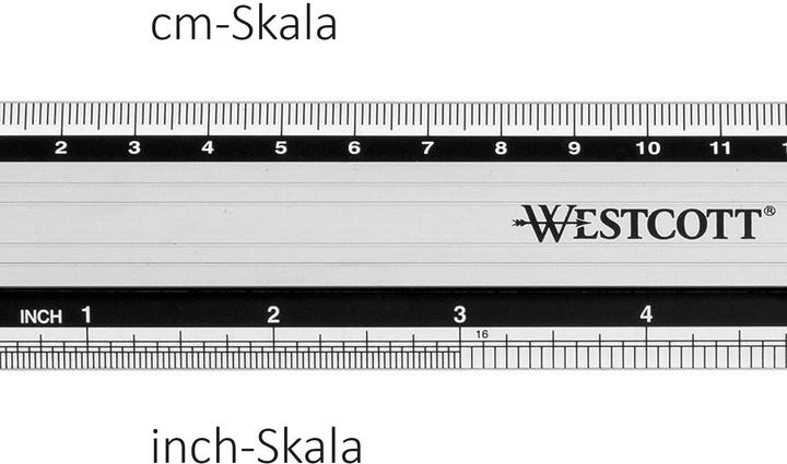 Actual product image Westcott Aluminum ruler 20cm (20 cm, Aluminium)