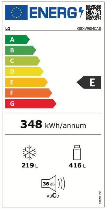 Energie-Label LG GSXV90MCAE (634 l)