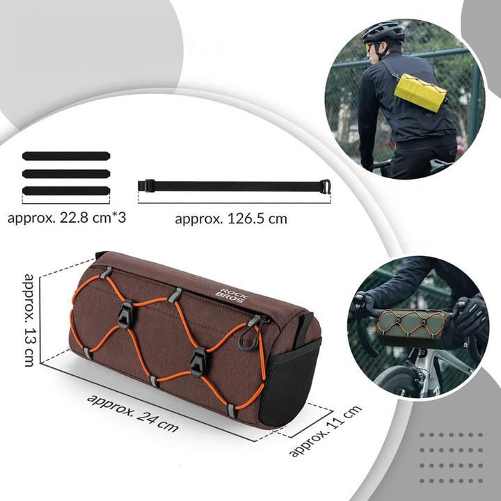 Actual product image Rockbros 30110054003 Lenkertasche für Fahrräder, 2,2 l – Braun (2.20 l, Handlebar bag)
