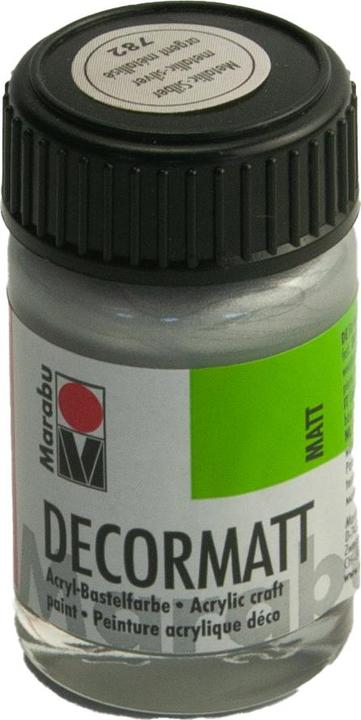 Produktbild Marabu Decormatt Acryl 15 ml im Glas metallic silber (Metallic Silber, 15 ml)