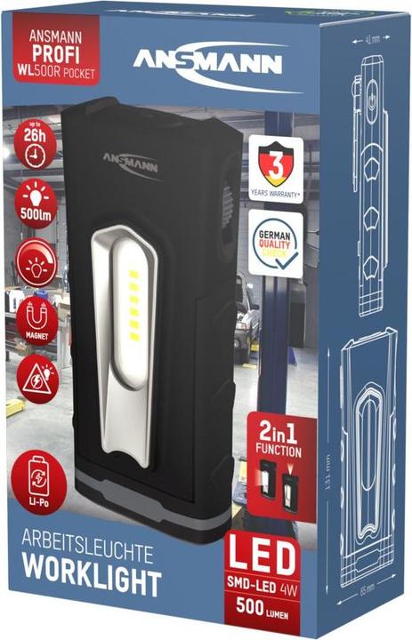 Produktbild Ansmann Akku-Arbeitsleuchte WL500R (500 lm)