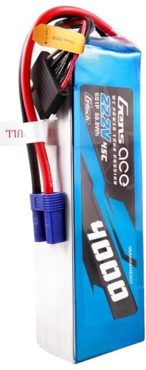 Actual product image Gens Ace G-Tech 4000mAh 22.2V 45C 6S1P Lipo Battery Pack with EC5 plug (22.20 V, 4000 mAh)