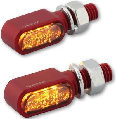 Produktbild Highsider LED Blinker LITTLE BRONX rot getöntes Glas
