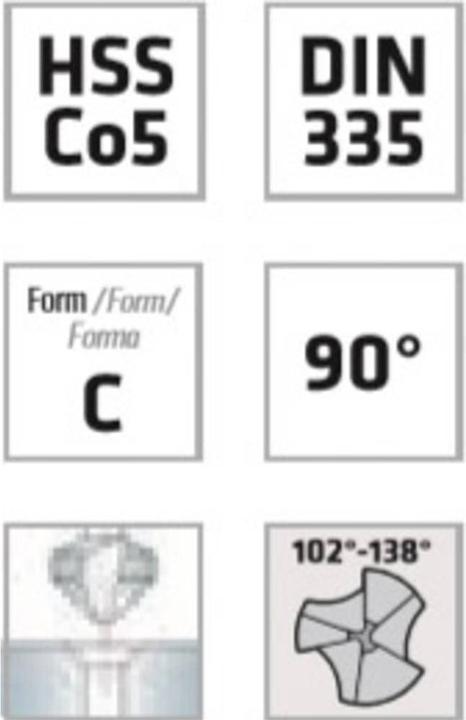 Actual product image Alpen HSSTaper countersink equal pitchC (6.3 millimetres)