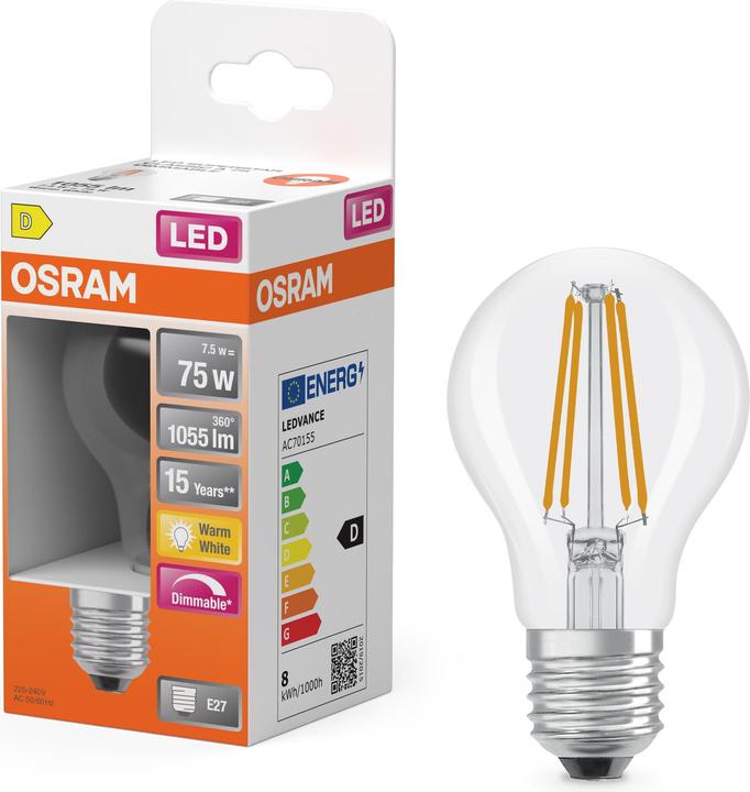 Produktbild Osram Led Retrofit Classic A (E27, 75 W, 1055 lm, 1 x, D)