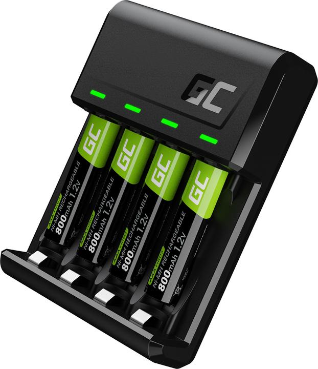 GreenCell VitalCharger Set met 4x AAA HR03 - 800mAh Batterijen