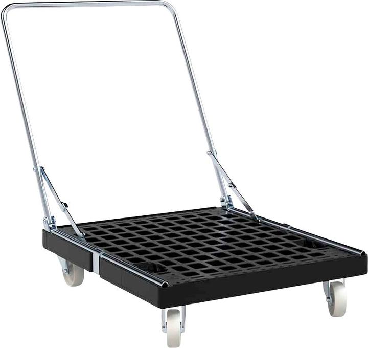 Actual product image eurokraft basic Transport dolly, max. load 500 kg, made of recycled material, black, with push (500 kg)