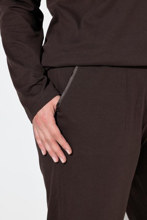Produktbild Ulla Popken Pyjama, Satin-Brusttasche, V-Ausschnitt, Langarm (46)