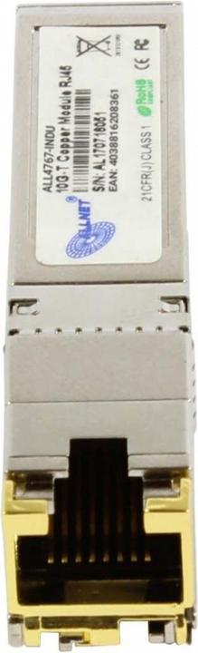 Produktbild Allnet switch modul all4767 sfp+(mini-gbic) 10gbit rj45(tp) uncodiert industrial -40/+85 grad.