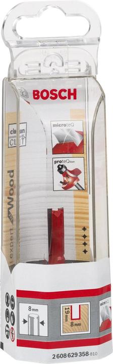 Immagine prodotto Bosch Professional Zubehör Fresa per scanalatura Expert per legno, metallo duro, 8 mm, D1 8 mm, L 19 mm, G 52 mm