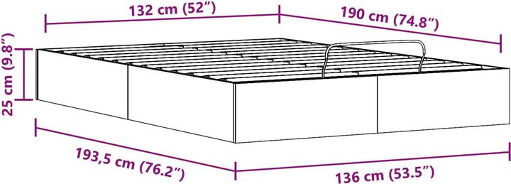 Produktbild vidaXL Aufbewahrungsbett (135 x 190 cm)