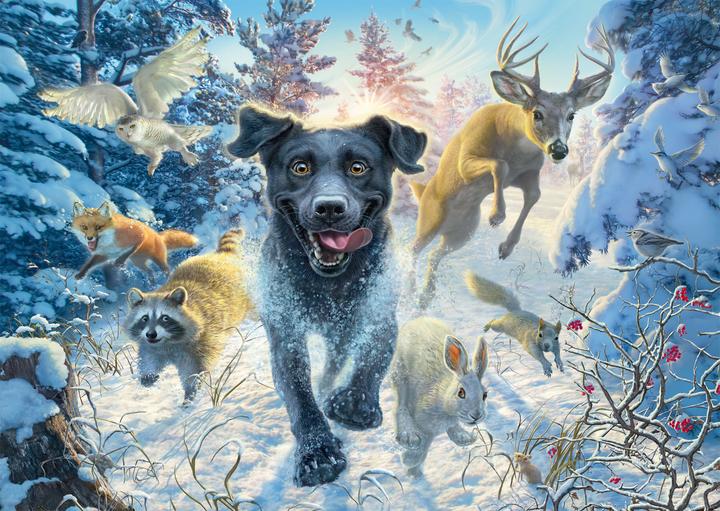 Immagine prodotto Schmidt Spiele Schwarzer Labrador im Schnee 1000 Teile (1000 pezzi)