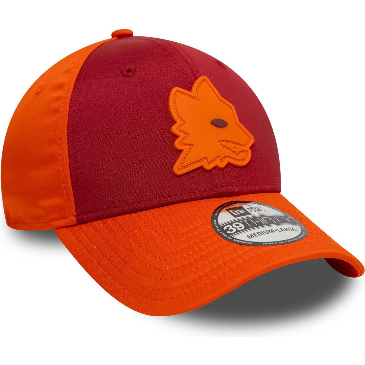 New Era, Herren, Cap, 39Thirty Stretch Cap - RUBBER WOLF AS Rom - M/L, Rot, (M)