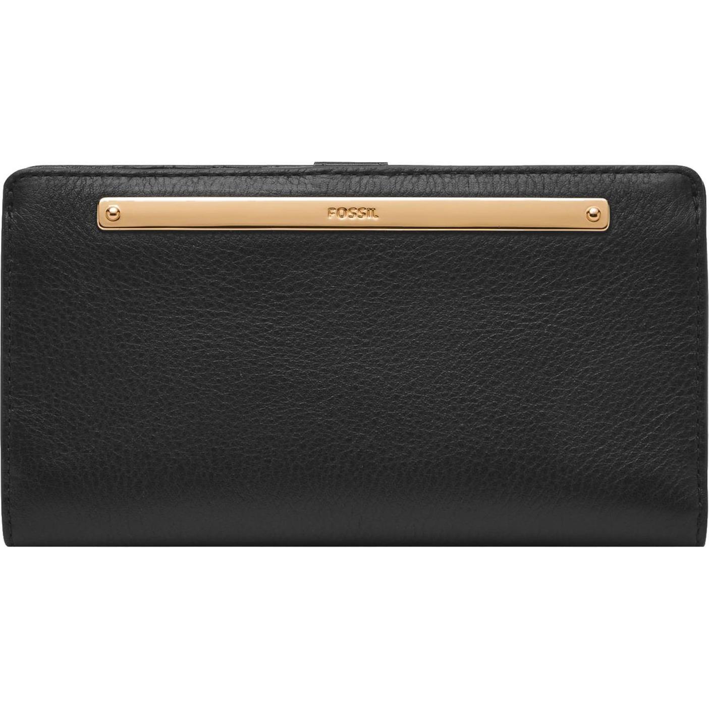 Fossil, Damen, Portemonnaie, Portafoglio Bifold Sottile Liza, Schwarz