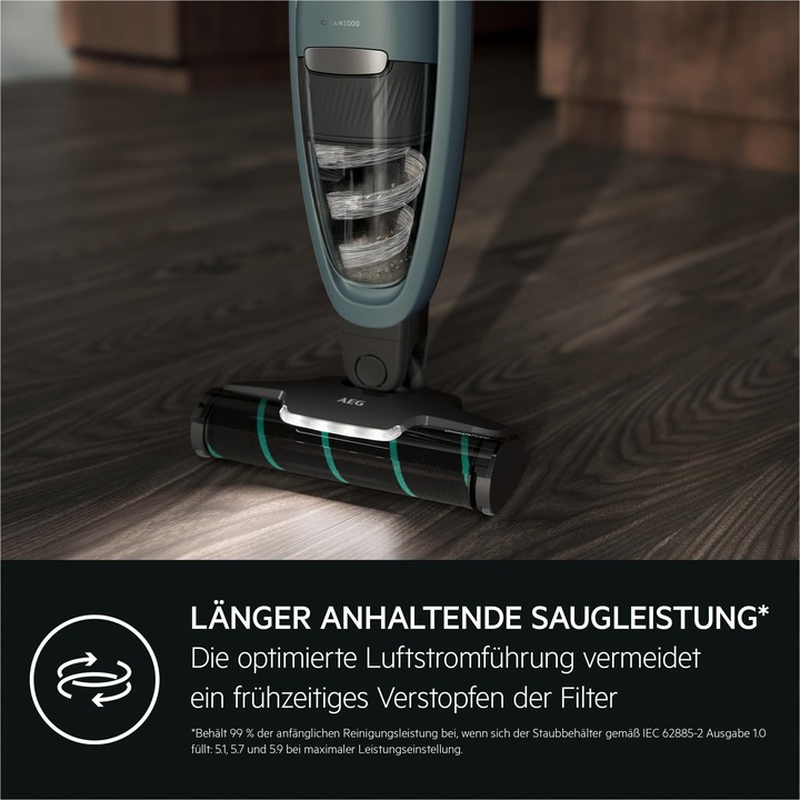 Actual product image AEG steelstofzuiger 21.6v ocean green