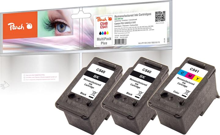 Produktbild Peach PG-540/CL-541 MPack+ (Color, BK)