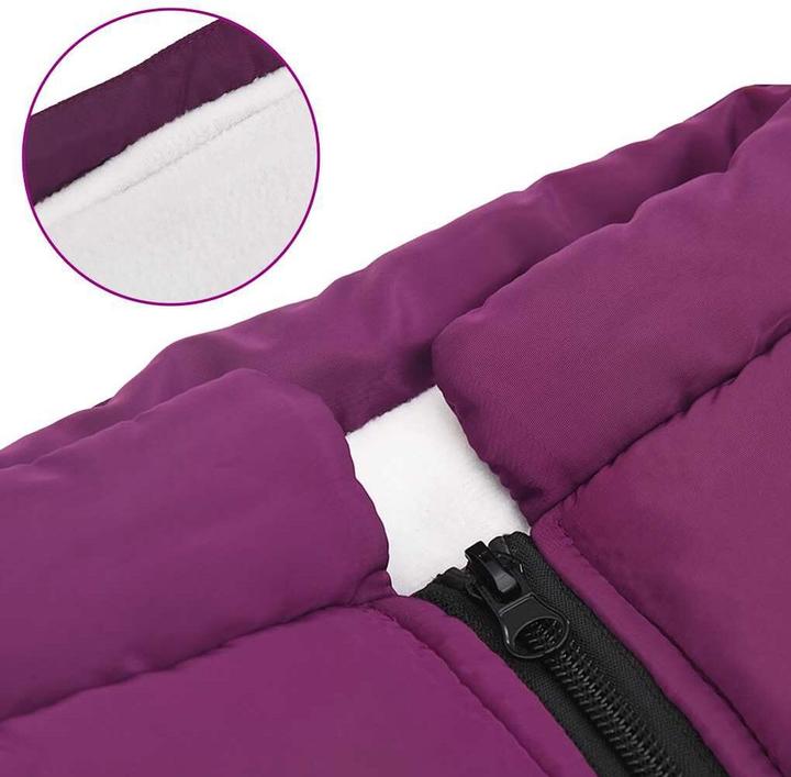 Actual product image vidaXL Dog coat with harness Waterproof Reflective Purple (44, Dog coat)