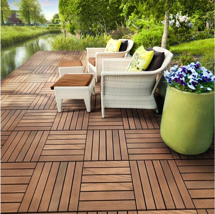 Image du produit Florco Dalles de balcon & terrasse frêne, 6 lattes 30 x 30, 6 pcs. (6 x, 30 x 30 cm)