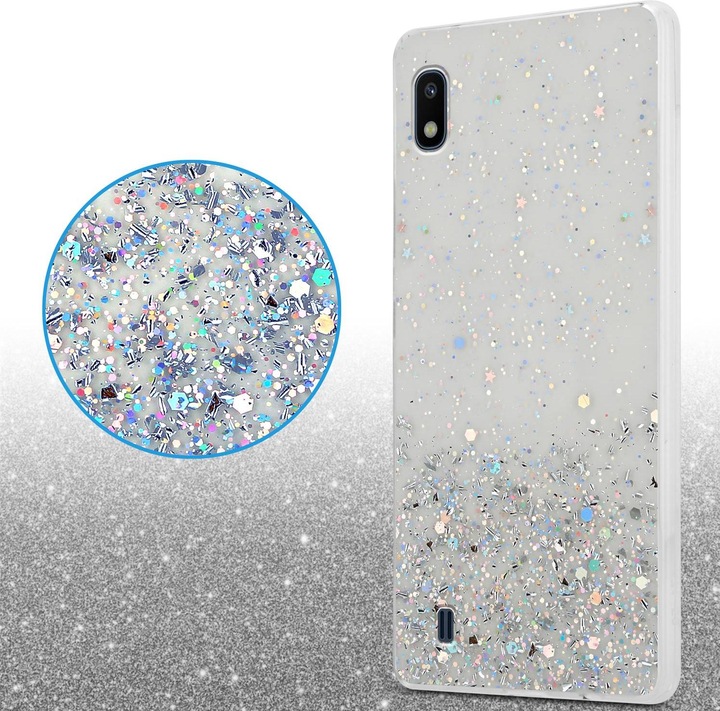Actual product image Cadorabo TPU cover sparkling glitter (HTC One M10, Samsung Galaxy A10)