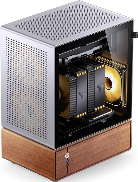 Image du produit Jonsbo T7 PC-Gehäuse, Midi-Tower, mATX, Tempered Glass - silber (ITX, mATX)