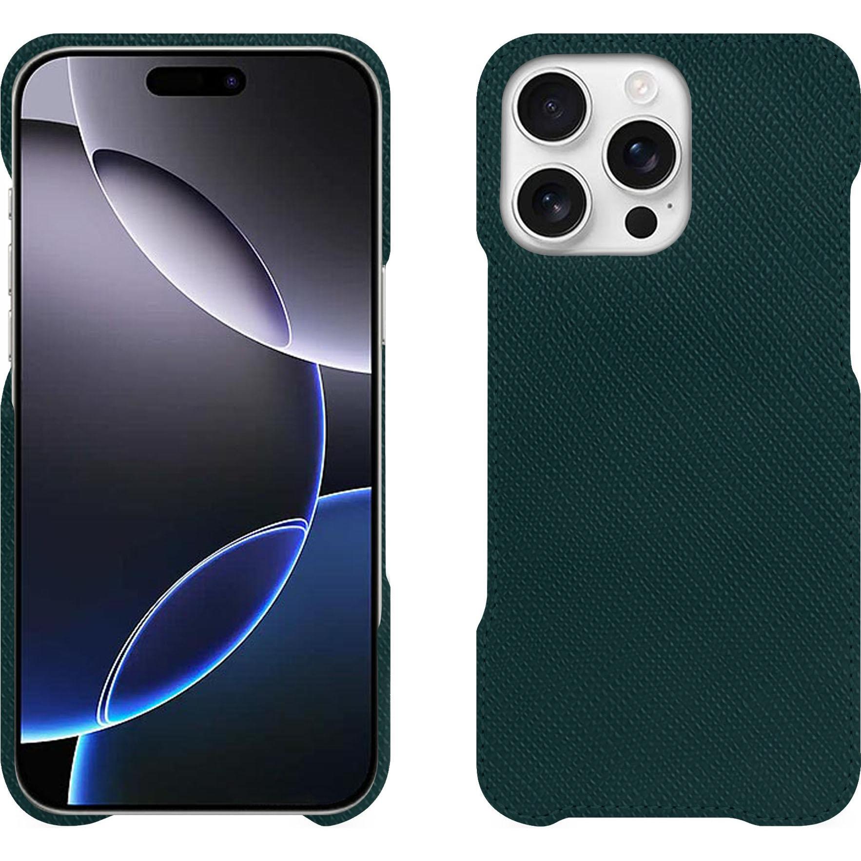 Noreve Lederschutzhülle (Apple iPhone 16 Pro Max), Smartphone Hülle, Grün