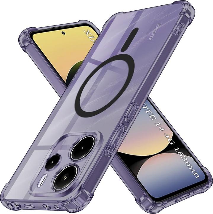 Produktbild Techsuit - Shockproof Clear Silicone MagSafe - Xiaomi Redmi Note 14 4G (Standard) - Smoke Black (Xiaomi Redmi Note 14)