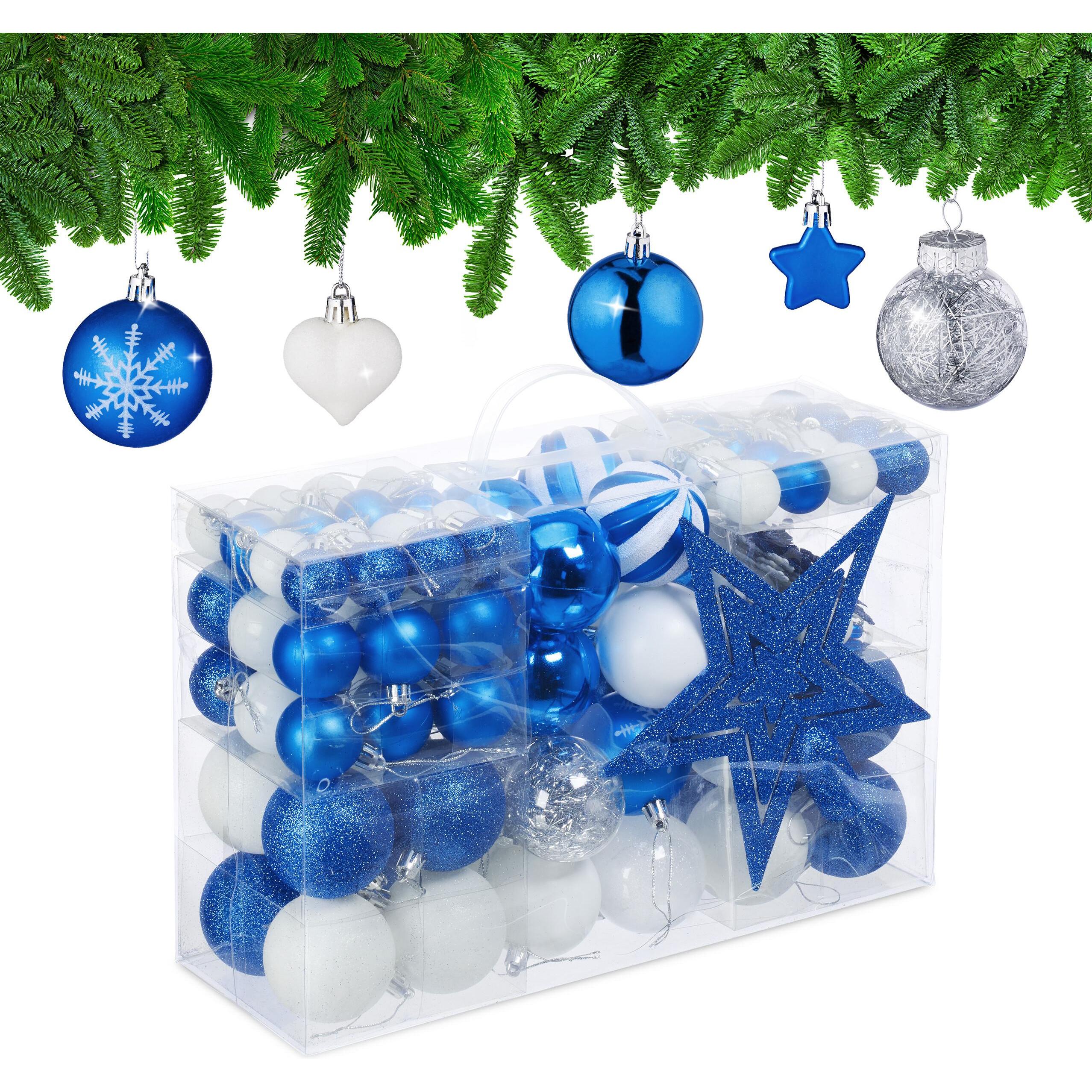 Relaxdays, Christbaumschmuck, Weihnachtskugeln-Set (101 -teilig)
